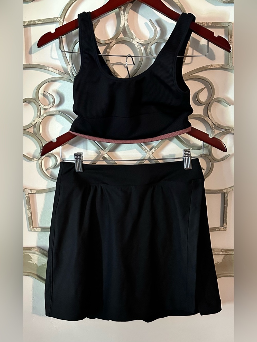 Outdoor Voices Ribbed Sports Bra and Court Skirt Size Small
